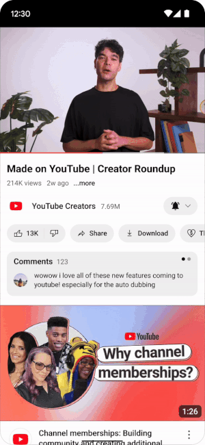 YouTube の新しいスリープ タイマー機能のプレビュー。 YouTube の新しいスリープ タイマー機能のプレビュー。