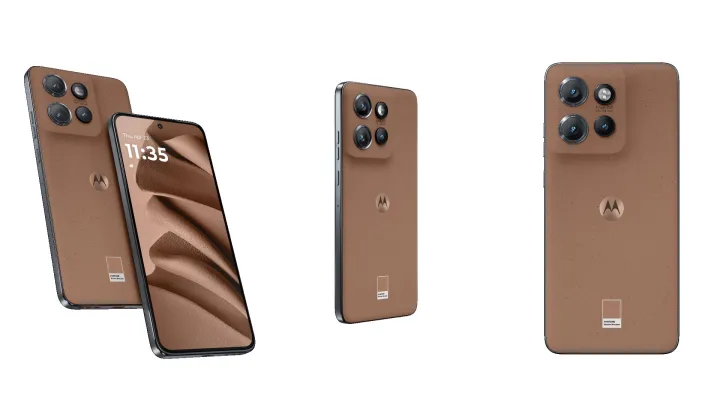 新しい Motorola Razr 50 Ultra (モカ ムース カラー) のプレビュー。