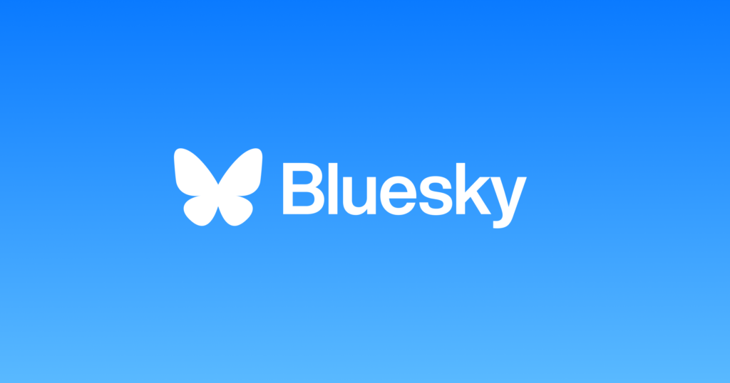 Bluesky のロゴとテキスト。