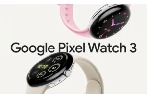 Google、Pixel Watch 3を発表!進化したAIヘルス管理と7日間バッテリー搭載の新モデル登場 Google Pixel Watch 3の外観とAIヘルス管理機能を表現した最新スマートウォッチのプロモーションビジュアル