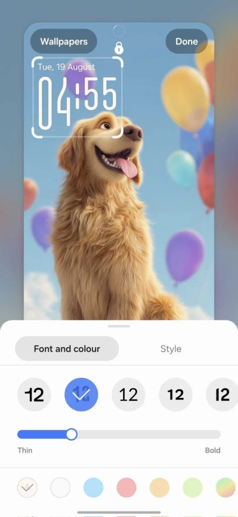 One UI 8 Beta 5 のアダプティブ クロック機能のショーケース。(画像ソース: SamMobile) One UI 8 Beta 5 のアダプティブ クロック機能のショーケース。(画像ソース: SamMobile)