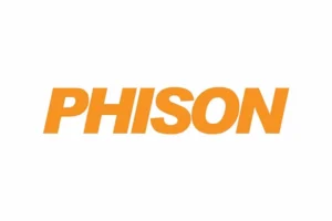 Phison テキスト ロゴ。