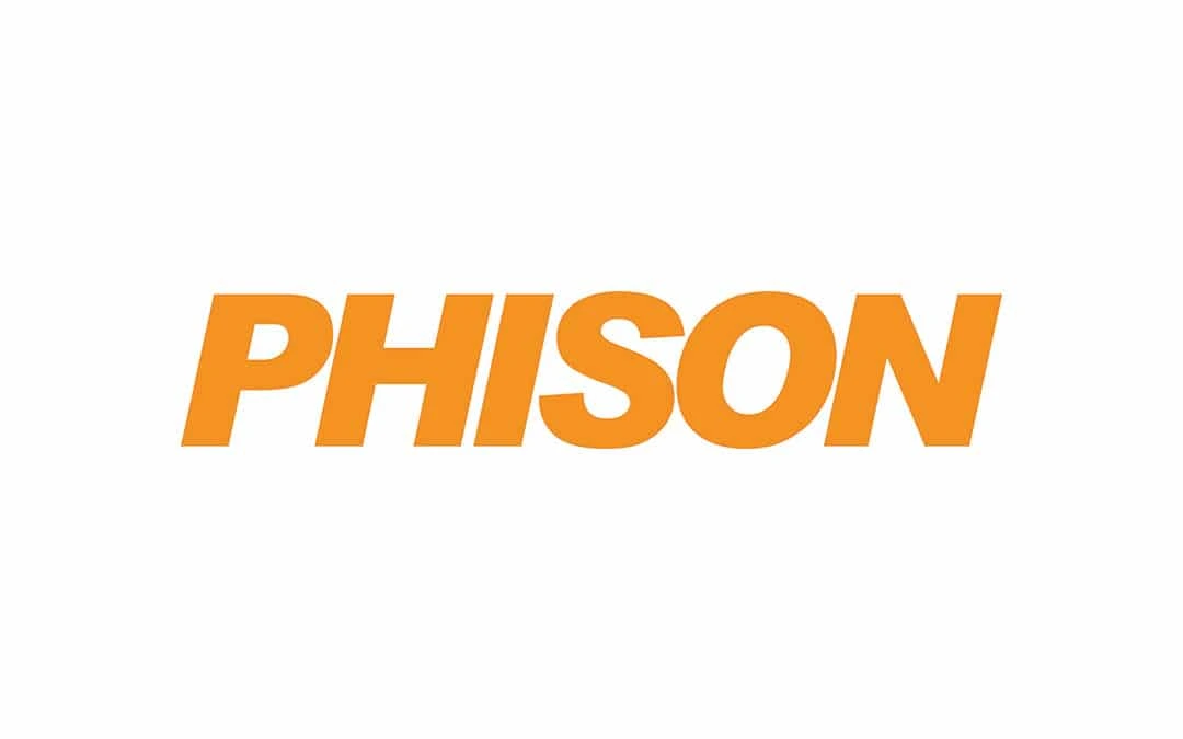 Phison テキスト ロゴ。