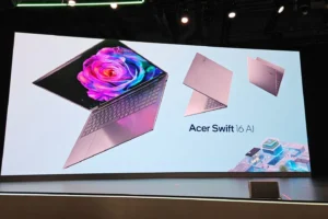 ドイツのベルリンで開催されたIFA 2025で発見されたAcer Swift 16 AIノートパソコン。(画像出典: techpowerup.com)