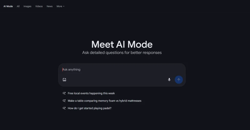 Google の AI モード機能。