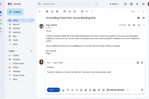 GmailにAI「Gemini」搭載の新機能「Help me schedule」登場:会議の日程調整を自動化 Google Gemini を活用した Gmail 機能「Help me schedule」のプレビュー。(画像出典: Google ブログ)