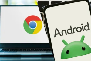 GoogleのAluminium OSのコンセプトイメージ、AndroidとChromeOS統合を示すUI画面