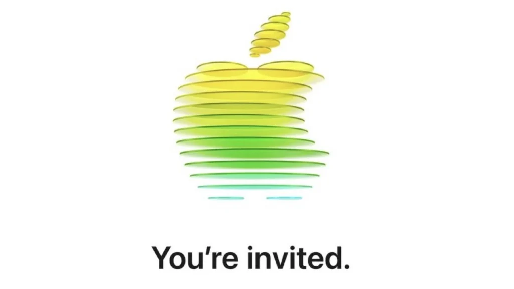 2026年3月に開催されるAppleイベント「Special Apple Experience」のカラフルなロゴを使用した招待状デザイン