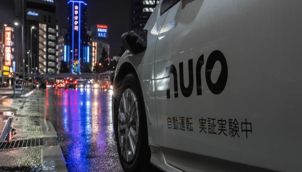 東京の公道で走行テストを行うNuroの自動運転車