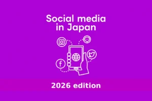 日本で人気のSNS（Instagram、Facebook、Xなど）を示したイラスト。2026年の日本のソーシャルメディア環境を表しています。