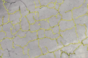 道路舗装のひび割れ・ポットホールをAIで検出するイメージ（Image Source: Esri）