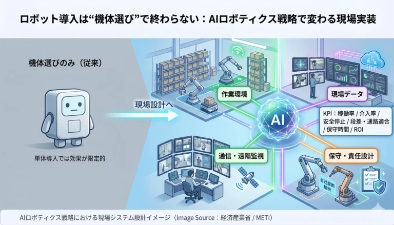 AIロボティクス戦略における現場システム設計イメージ（Image Source: 経済産業省 / METI）