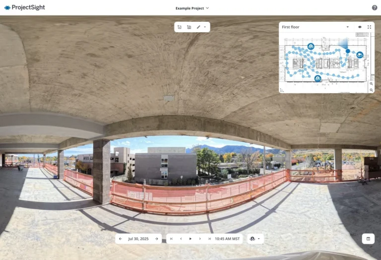 360度カメラとProjectSight、Trimble Connectを連携した現場進捗可視化のイメージ（Image Source: Trimble）