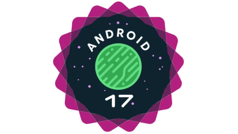 Android 17の新機能を紹介するスマートフォン画面。マルチタスク機能、セキュリティ強化、デバイス連携など、生産性向上を支援する最新アップデートを表示している。