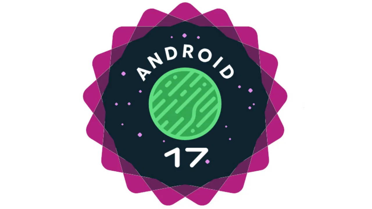 Android 17の新機能を紹介するスマートフォン画面。マルチタスク機能、セキュリティ強化、デバイス連携など、生産性向上を支援する最新アップデートを表示している。