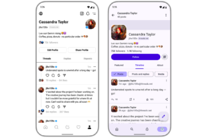 SNSは“囲い込み”から“相互接続”へ:FediverseとOpen Socialが変えるブランド発信 ThreadsとFediverseのプロフィール画面を並べて表示したMeta公式イメージ