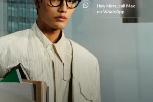 Meta AI Glassesを装着した人物の公式プロモーション画像